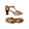 Chie Mihara Damen Sandale, Gr. 38, beige, Leder