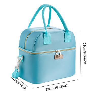 Lunch Bag for Women and Men for Back to School Office Picnic Hiking Beach Double Layer Thickened Waterproof Insulated Bento Bag Portable Handheld Lunch Tote for Students and Professionals