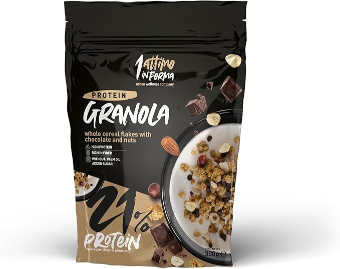 1attimoinforma Granola Proteica al 21%; Gusto Nocciole, Mandorle e Cio