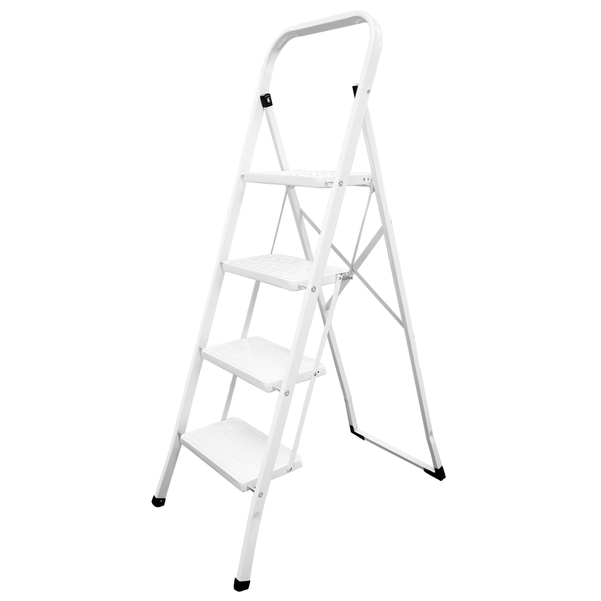 Aluminium-Haustreppe 4 Stufen, Weiße Leiter, Weiße Leiter Image