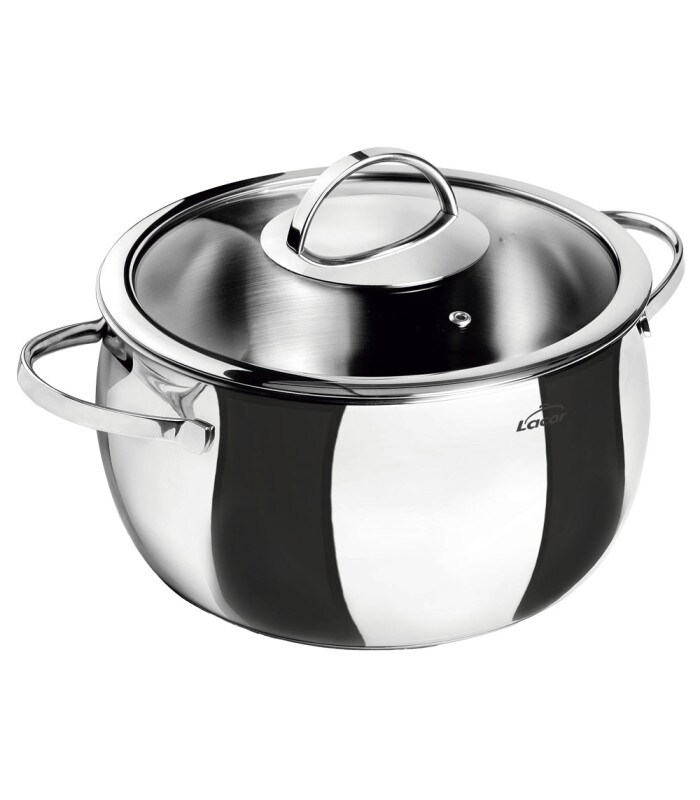 LACOR Topf mit Deckel BELLY Edelstahl 18/10 24x14cm geeignet für Induktion 5,5L 79124 Image