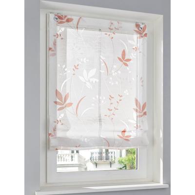 Raffrollo HEINE HOME Gr. 5, rosa (rosé, weiß), B:120cm H:140cm, Raffrollos Image