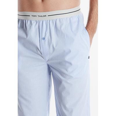 Pyjamahose TOM TAILOR "Dakota", Herren, Gr. 48, N-Gr, blau, Jersey, Obermaterial: 100% Baumwolle, gestreift, casual, bequem lang, Hosen, mit elastischer Taille Image