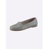 Slipper HEINE, Damen, Gr. 37, grau, Leder, Rindsleder, Glattleder, modisch, Schuhe