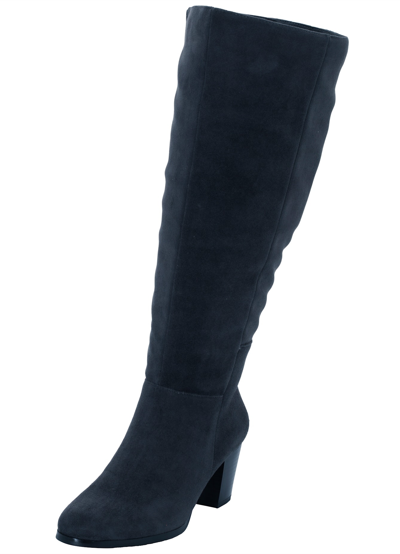 Weitschaftstiefel SHEEGO, Damen, Gr. 44, XL-Schaft, blau (jeansblau), Lederimitat, Polyester, Schuhe Weitschaftstiefel Image