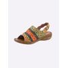 Sandale, Damen, Gr. 40, grün (grün, orange), Glattleder, sportlich, Schuhe