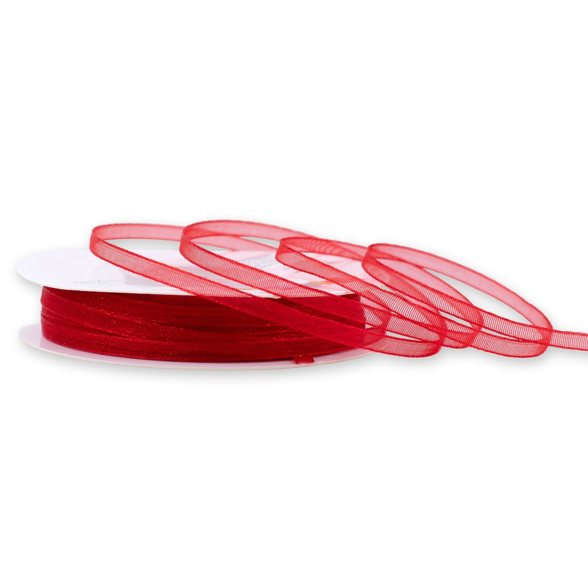 Creativery 3mm Organzaband 50m Chiffonband Schleifenband Geschenkband Stoffband Schmal Rot Image