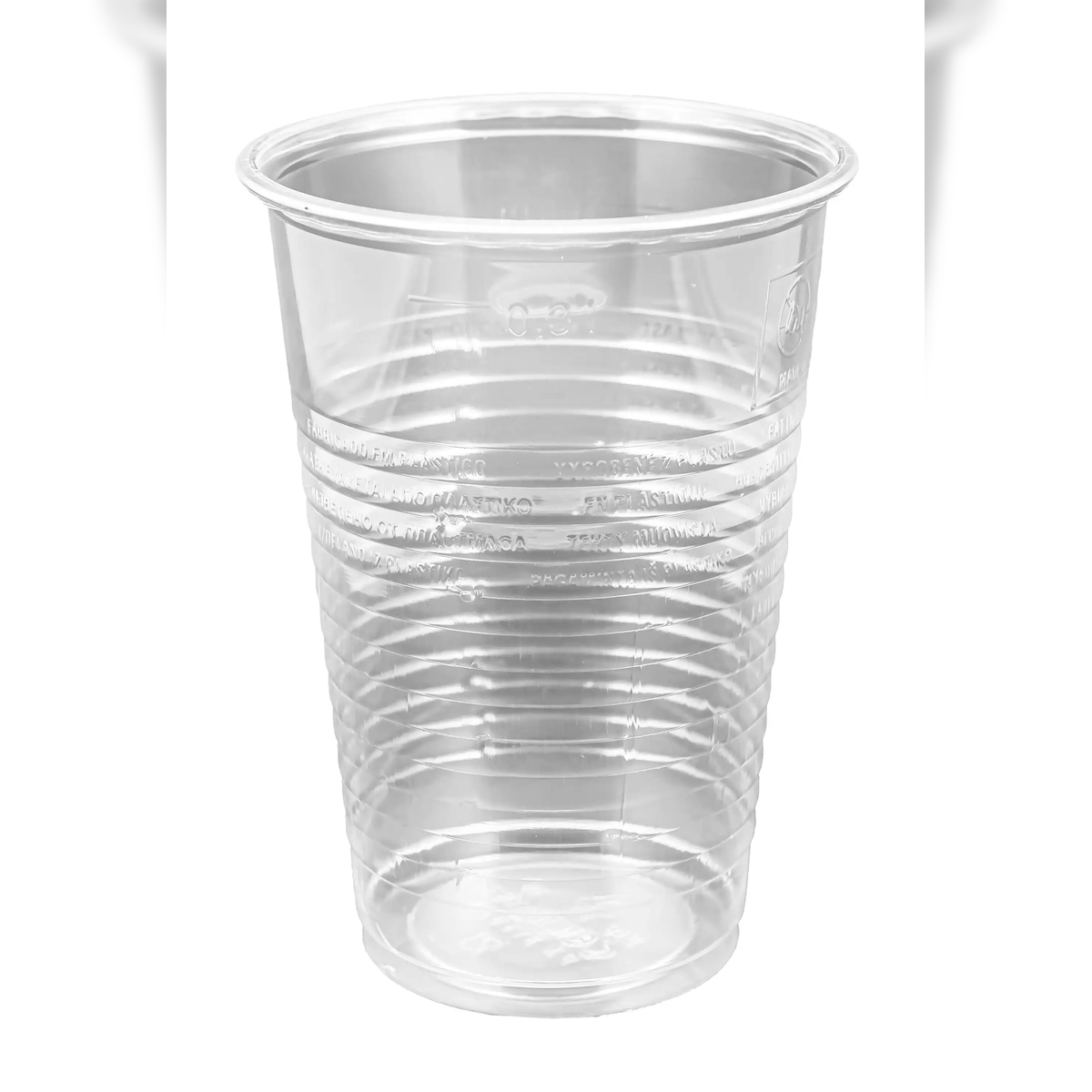 1000 Trinkbecher PP , gerillt, mit Eichstrich, transparent 300 ml, 08158 Image
