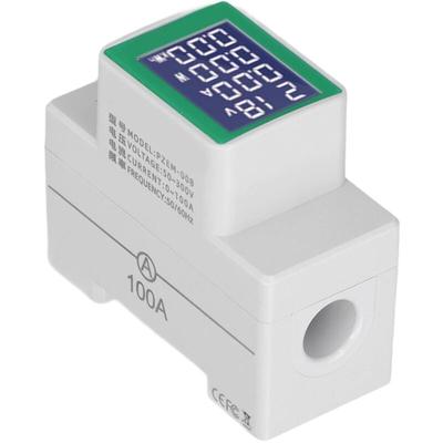 Ej.life - Stromzähler Hutschiene Voltmeter Amperemeter, AC50-300V/100A lcd Digitale Stromzähler din Image