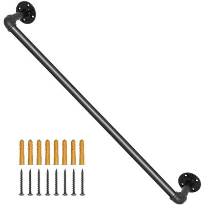Mophorn 3ft Rohr-Treppenhandlauf, 440lbs Tragkraft Karbonstahl, industrielle Wandhalterung, runde Image