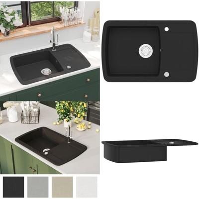 Granitspüle Einzelbecken Schwarz - Spülbecken - Küchenspüle - Home & Living Image