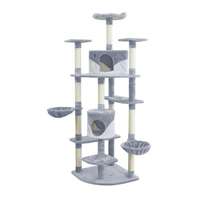 Aga24 - Aga Kratzbaum für Katzen 200 cm Grau-Weiß Image