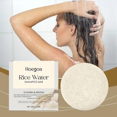 Rice Shampoo Soap Bar For Hair Strengthening Moisturizing Deep Cleansing Scalp Improve Dry Frizzy Damage Anti-Loss Shampoo Soap