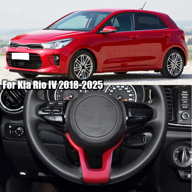 Per Kia Rio 5 IV 2018 2019 2020 2021 2022 2023 2024 2025 Interni automobilistici volante pannello cornice decorativa