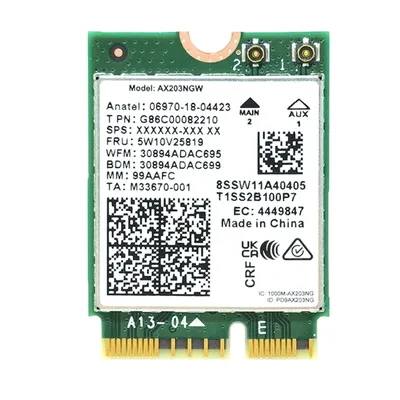 Fast Speed M.2 CNVio2 WiFi 6 AX203NGW AX203 Wireless Networking Card Supports 5.2 WIFI Module 1200Mbps