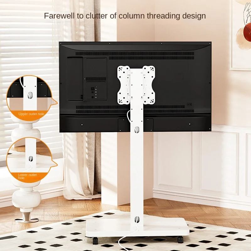 Rollbarer TV-Ständer für 10-43-Zoll-Fernseher, PC, tragbarer mobiler TV-Wagen auf Rädern, universelle Bodenständer mit drehbarer Halterung, passend für die Ecke Image