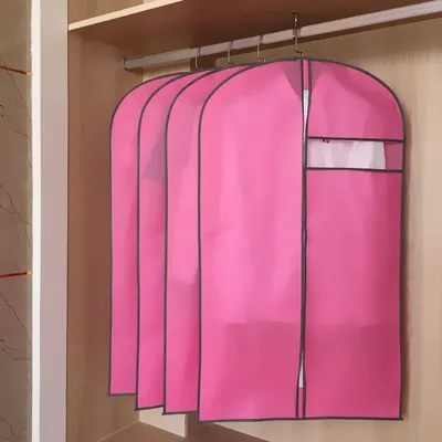 Heavy-Duty Garment Cover Moisture-Proof Non-Woven Storage Bag Washable Hanging Clothe Organizer ClearZippered Wardrobe Protector