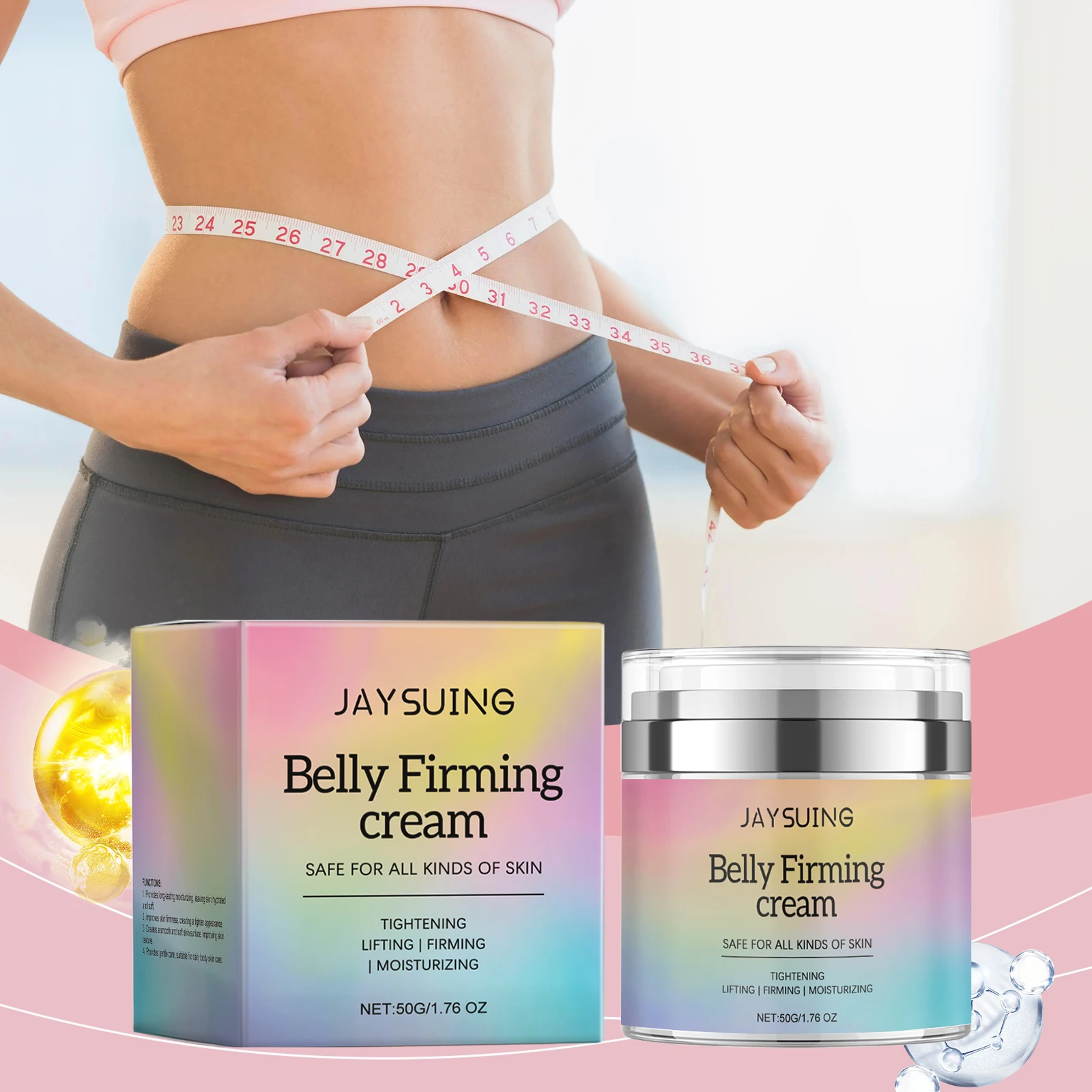 Bauchstraffungscreme, verbessert schlaffe Mattheit, repariert trockene, empfindliche Haut, glatte Falten, feine Linien, feuchtigkeitsspendende, verjüngende Körpercreme Image