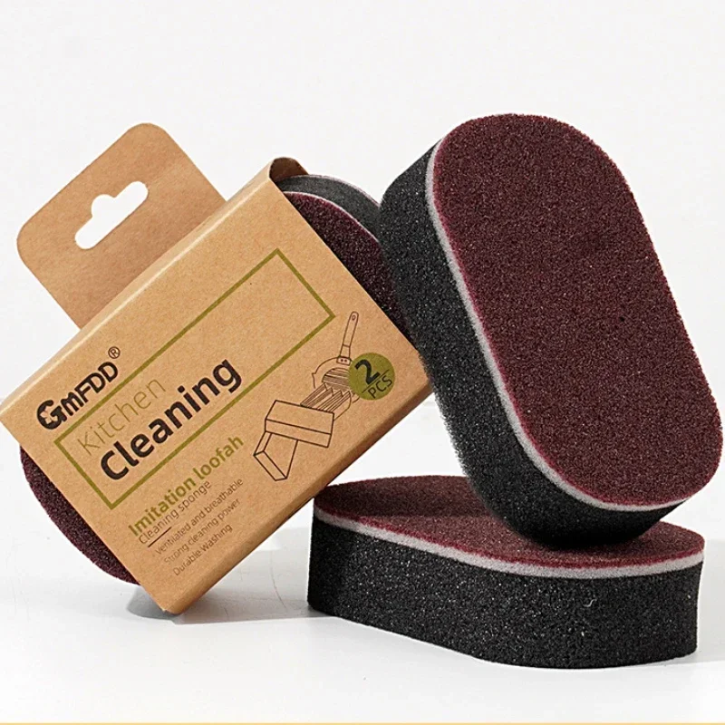 Magischer Schwamm, stark verdickt, doppelseitig, Küche, Geschirrspülbürste, Bürsten, Topfboden, Rost, schwarzer Fleck, Artefakt, saubere Bürste Image