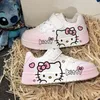 2025 neue Hallo Kitty Mädchen Low Top Weiße Turnschuhe Niedlichen Cartoon Casual Schuhe Mode Leinwand Schuhe Für Schule Kinder Großhandel