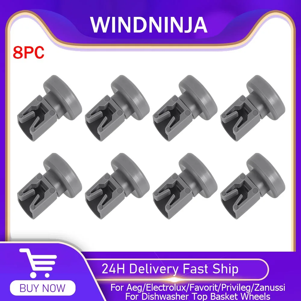 8PC Spülmaschine Top Korb Rad Zubehör für Aeg/Electrolux/Privileg/Zanussi/Favorit Spülmaschine Korb oberen Rad Kit Teile Image