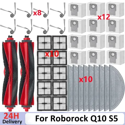 Zubehör für (Roborock Q10 S5 / Q10 VF / Q10V / S8 Pro / S8 Pro Plus) Staubsaugerteile Hauptseitenbürste Hepa-Filter Mops Image
