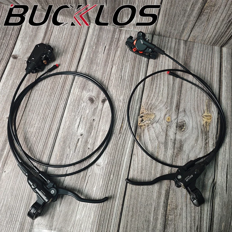 BUCKLOS Elektrofahrrad, hydraulischer Scheibenbremsen-Set, 2 Kolben, E-BIKE, zusammenklappbares Fahrrad, Power Control Shifter Cut Power Off, Fahrradbremsen Image