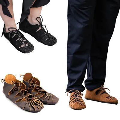 Mittelalterliche Gothic Elf Hexe Lace Up Hollow Out Lolita Schuhe für Frauen Männer Cosplay Party Ritter Stiefel Halloween Kostüm Requisiten Image