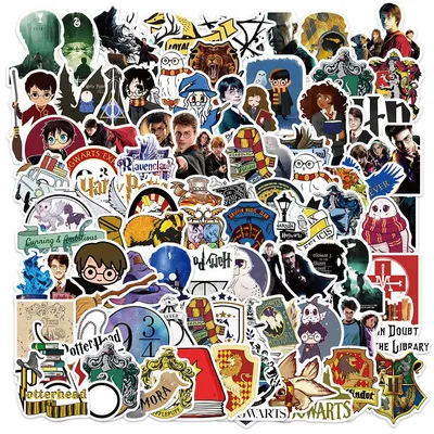 100 Stück Harry Potter-Aufkleber, Science-Fiction-Filmkritzel, Handyhüllen, Skateboards, Koffer, wasserfeste PVC-Aufkleber Image