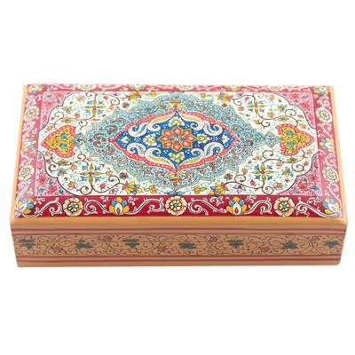 'Wood Papier Mache Decorative Box Hand-Painted in India'