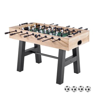 Light Wood MDF Foosball Table with 26 Players, Anti-Slip Handles and Adjustable Legs - 55x28.6x34 in