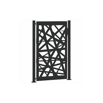 vidaXL Gartentor Schwarz 105x155 cm Stahl Lichtdesign Image