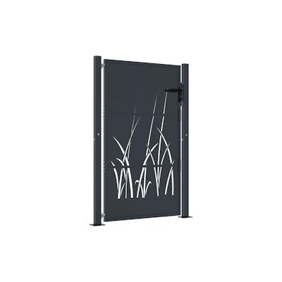 vidaXL Gartentor Anthrazit 105x155 cm Stahl Gras-Design Image