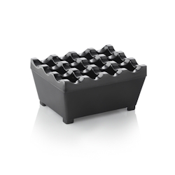 6x Windaschenbecher, 9,5 x 7,5 x 4,5 cm, schwarz verchromt, Zinkguss Image