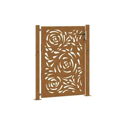 vidaXL Gartentor 105x130 cm Wetterfester Stahl Flammen-Design Image