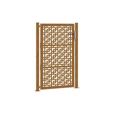 vidaXL Gartentor 105x155 cm Wetterfester Stahl Kreuz-Design Image