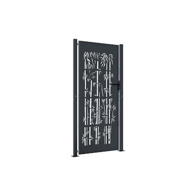 vidaXL Gartentor Anthrazit 105x180 cm Stahl Bambus-Design Image