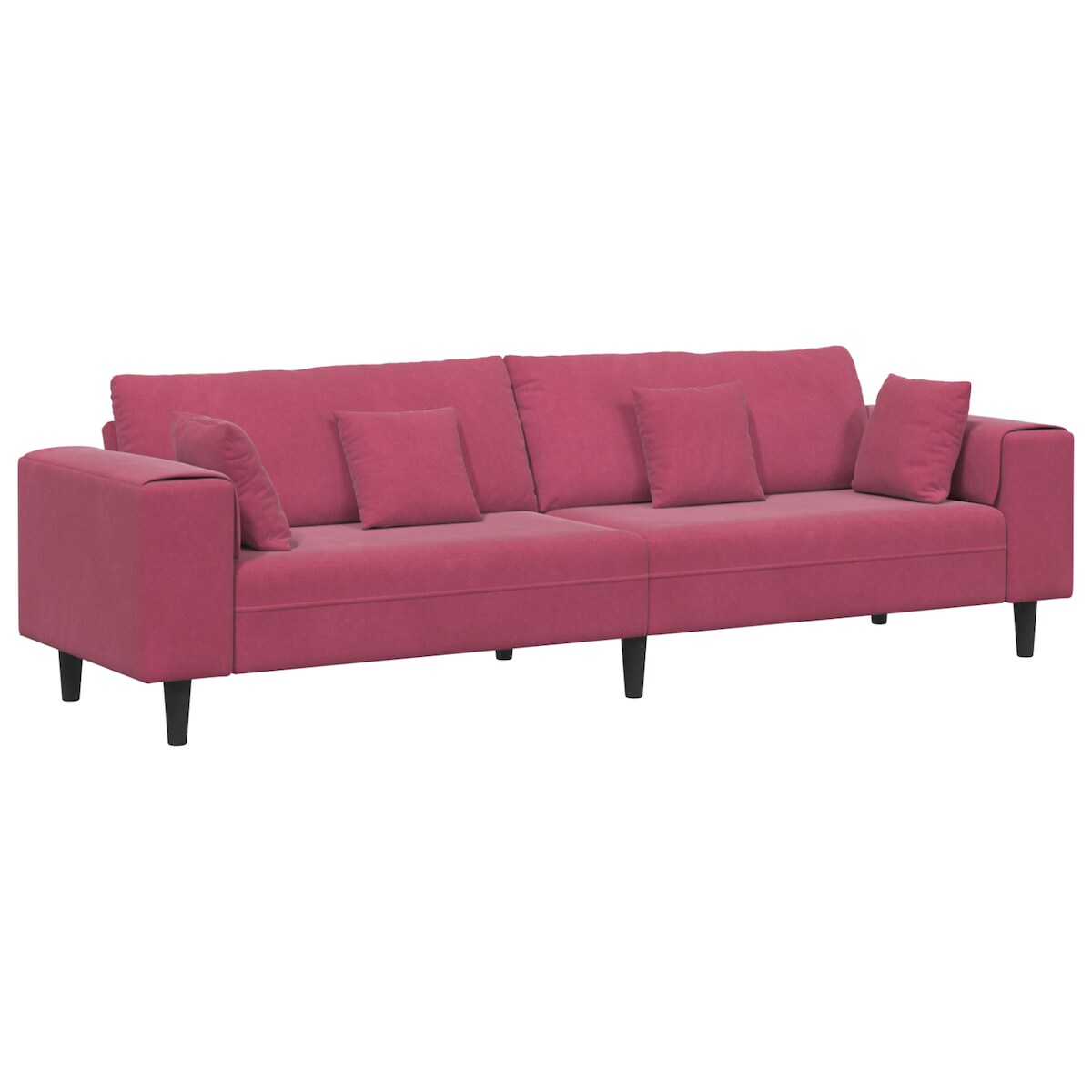 vidaXL Samt Sofa mit Kissen mit Kissen Weinrot 208 cm Samt Image
