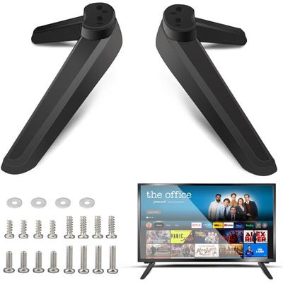 Universal-TV-Standfußbeine, TV-Ständer mit Schrauben, Ersatz-TV-Standhalterung, Schwarz Image