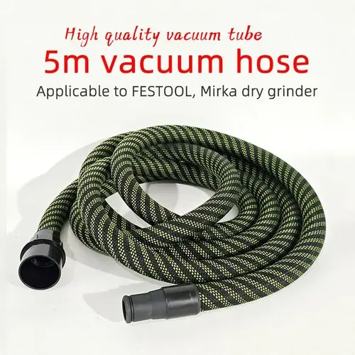 Tuyau anti-poussière en nylon de 5M – Tuyau de collecte de poussière universel pour Festool, compatible avec le seau à poussière Mirka, remplacement de haute qualité