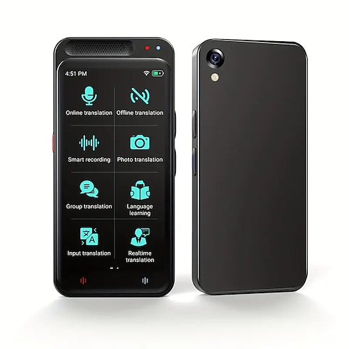 tragbarer Sprachübersetzer – übersetzt sofort 138 Sprachen und Akzente, unterstützt WLAN/Offline/Fotoaufnahme, kompakt und leicht, ideal für Reisen, Studium und berufliche Nutzung, Kopfhörer Image