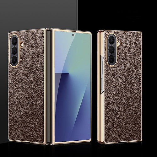 Handy Hülle Handyhüllen Für Samsung Galaxy Z Fold 7 Z Fold 6 Z Fold 5 Z Fold 4 Rückseite Stoßfest Retro PC PU-Leder Image