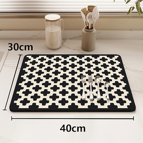 1pc Geschirr Abfluss Pad Haushalt Küche Arbeitsplatte wasserabsorbierend leicht zu trocknen Tassen Pad waschbar isoliert und trocken Mahlzeit Pad