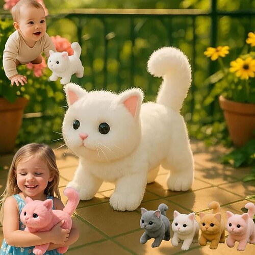 Mein realistisches Katzenspielzeug - Bringt endlose Freude und Wärme 2025 neues KI-Roboterkätzchen realistisches Katzestofftier das sich wie echte Katzen verhält Spielzeugkatze die läuft maunzt und