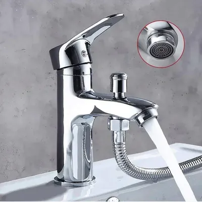 Multifunctional Hot and Cold Water Faucet Single Hole Bathroom Mixer Tap Deck Mounted Toilet Countertop WashBasin Faucets