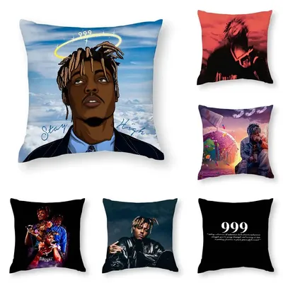 JUICE WRLD Kissenbezug, 3D-Druck, Polyesterfaser, 40 x 40 cm, für Zuhause, Sofa, Dekoration, Festival, Geschenk Image