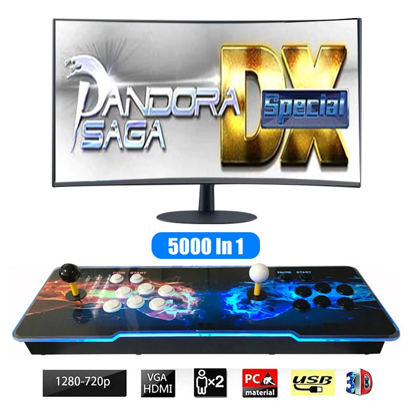 5000 All in 1 Video Classic Arcade Spielkonsole Double Stick 2 Player Home Cabinet Controller Joystick Drucktasten HD/VGA/USB Image