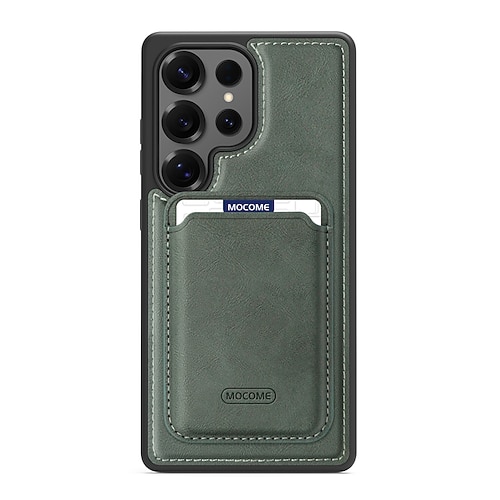 Handy Hülle Handyhüllen Für Samsung Galaxy S25 S25 Edge S24 S24 FE S23 Ultra Plus S22 Plus Ultra Rückseite Magnetisch Kartenfach Stoßfest Retro TPU PU-Leder Image