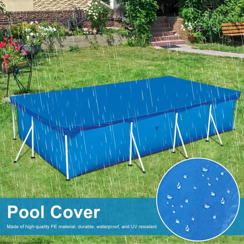 Boden-Poolabdeckung, UV-beständig, wetterfest, Abdeckungen für Pools, verschleißfest, wiederverwendbar, Schutz für Schwimmbadabdeckung, 400 x 211 cm Image