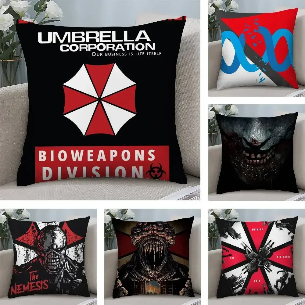 Horro R-Resident E-Evil Kissenbezug, kurzer Plüsch, doppelseitiger Druck, quadratische Dekokissenbezüge, Sofa, Zuhause, Kissendekoration Image